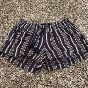 Navy and White Roxy Pinstripe shorts
